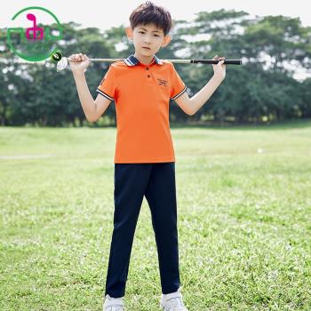 MG新款兒童高爾夫衣服童春夏季上衣戶外運動套裝青少年golf短袖