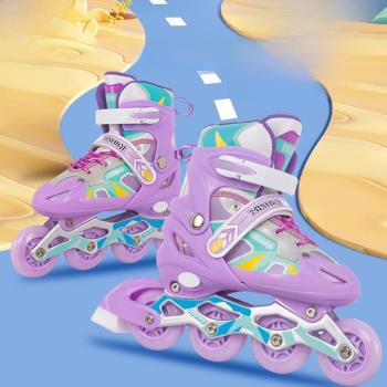 溜冰鞋兒童初學者全套裝輪滑鞋男童女童滑冰鞋小女孩旱冰鞋可調節