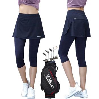 女士高爾夫短褲夏季速干七分裙褲連體褲裙假兩件網球羽毛球褲裙子