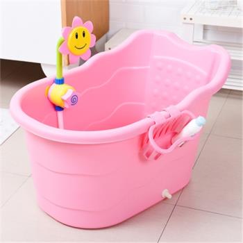 大號兒童泡澡桶嬰兒洗澡盆小孩家用游泳桶寶寶沐浴盆洗澡桶可坐。