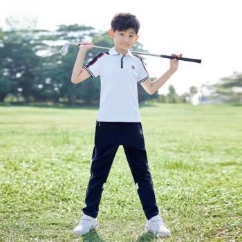 夏季新款MG兒童高爾夫服裝男童球服衣服短袖T恤長褲子夏季運動裝