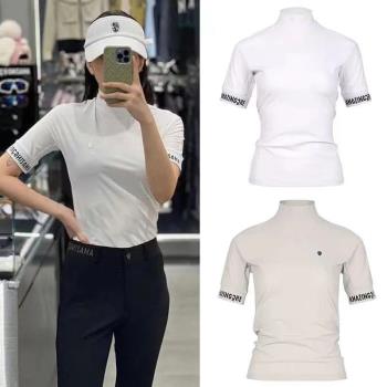 高爾夫韓國2024原單上衣時尚修身女裝運動短袖T恤夏季