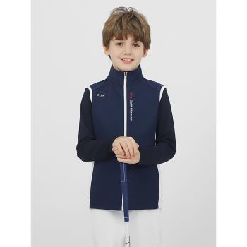 PGM兒童高爾夫馬甲男童保暖立領外套光發熱golf運動服裝無袖背心
