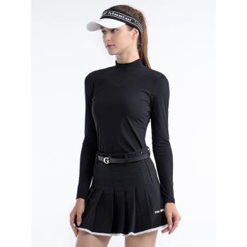 PGM高級感高爾夫球服裝女春夏季新款修身上衣golf網球運動打底衫