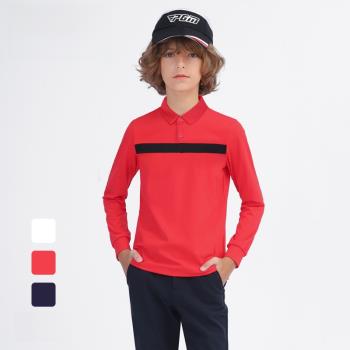 PGM兒童高爾夫服裝男童秋冬季加厚保暖長袖T恤青少年golf運動上衣