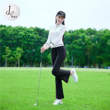 高爾夫服裝女士球服裝套裝速干長袖T恤女裝針織無袖馬甲喇叭褲子