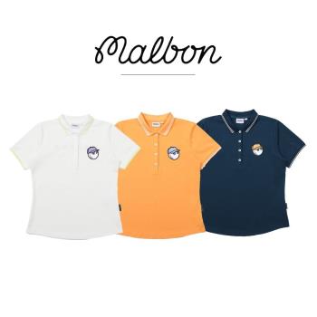 2024夏季新款韓國MALBON高爾夫女士POLO短袖修身運動顯瘦休閑百搭