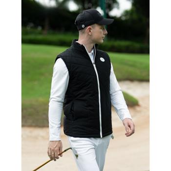 美國PGA 秋冬高爾夫男立領外套馬甲男士防風保暖夾棉運動服裝男裝