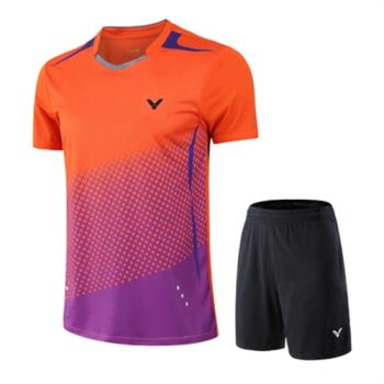 夏季羽毛球服victor男女款速干短袖上衣透氣乒乓球球衣比賽訓練套