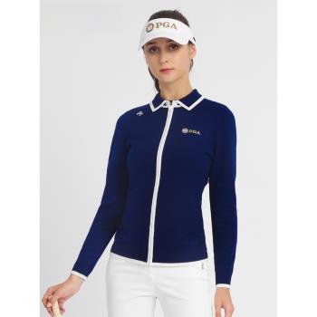 美國PGA 高爾夫服裝女士春夏毛衣針織衫外套保暖羊毛衫優雅女裝