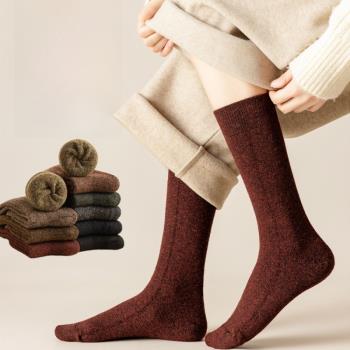 哈爾濱東北加雪鄉旅游羊毛襪子女絨加厚保暖襪毛圈羊襪2136冬長筒