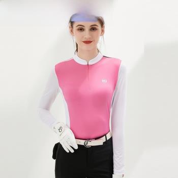日本FS高爾服裝女冰絲長袖立領恤戶外防曬運動冰袖上衣韓版修身女