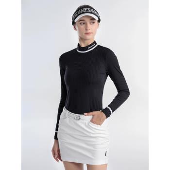 PGM高爾夫服裝女士長袖T恤春季顯瘦半高領打底衫golf上衣短裙套裝