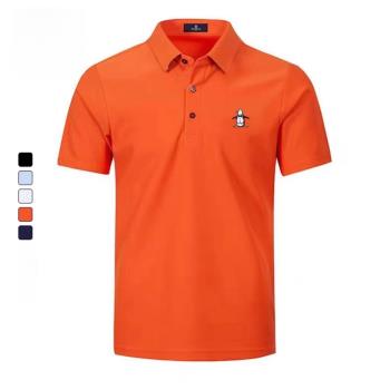 24新款MUNSINGWEAR/萬星威男士 高爾夫運動舒適純色短袖Polo衫T恤