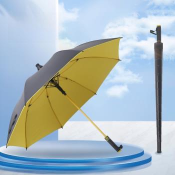 可掛繩8骨帶防水套黑膠車載長柄雨傘 27寸加大直柄爾夫廣告傘
