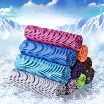 跨境冷感毛巾魔幻冰涼巾戶外運動冰涼感絲冰降溫速冷毛巾一件代發