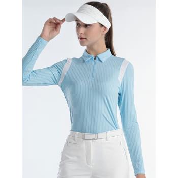 PGM高爾夫服裝女春季拼色運動T恤長袖golf短裙套裝顯瘦jk半身裙子
