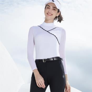 TG高爾夫女裝2024速干運動上衣高端服裝白色冰絲立領球服長袖T恤
