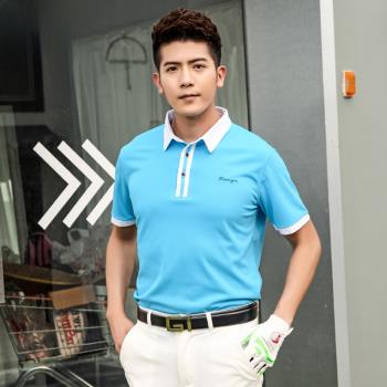 新款！春夏高爾夫服裝 男士短袖T恤 透氣polo衫運動球衣服上衣