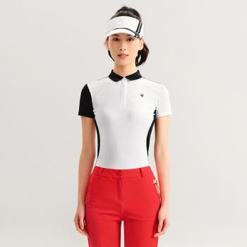 【專業高爾夫】HONMA2024新款女士短袖親膚舒適翻領polo杉上衣
