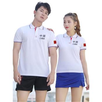 羽毛球服套裝男女童快乾比賽訓練學生運動短袖T恤排球衣乒乓球服
