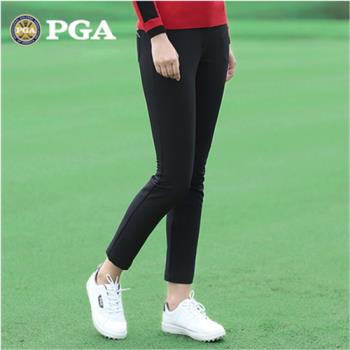 美國PGA 2020秋冬款高爾夫褲子女士九分褲加厚保暖長褲磨毛內里
