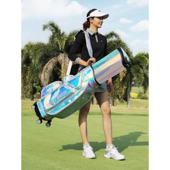 PGM 萬向四輪炫彩航空高爾夫球包男女款多功能伸縮防水桿包可托運