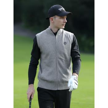 高爾夫服裝男士外套golf男裝秋冬新款馬甲高端舒適羊毛背心韓立領