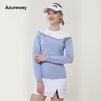 高爾夫女裝針織長袖t恤 秋冬款女士球衣上衣golf服裝衣服羊毛外套