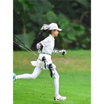 日本MEGA高爾夫袖套兒童冰袖夏季戶外運動護袖男女兒童冰絲防曬