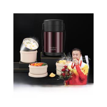 星閃304不銹鋼高階飯盒抗菌密封保鮮保溫提鍋三層便攜防漏便當盒