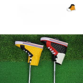 新高爾夫推桿套個性球鞋造型球桿保護L型一字桿頭保護套PU桿帽2色