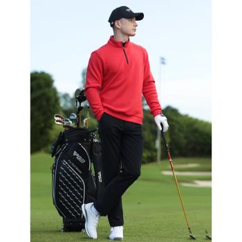 PGM高爾夫服裝男T恤長袖外套秋冬上衣golf立領保暖男裝polo衫衣服