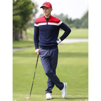 PGM高爾夫服裝男冬季毛衣長袖t恤男裝外套golf針織衫衛衣寬松內搭