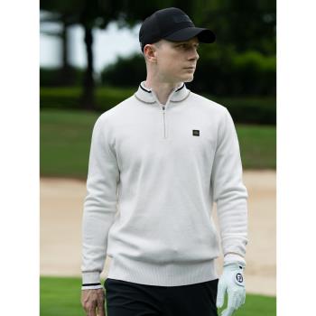 PGA高爾夫服裝男士毛衣外套秋冬保暖立領加厚羊毛針織衫韓版衣服