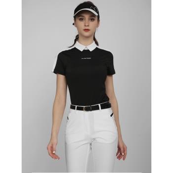 PGM高爾夫服裝女褲子T恤短袖運動套裝夏季POLO衫修身直筒長褲上衣