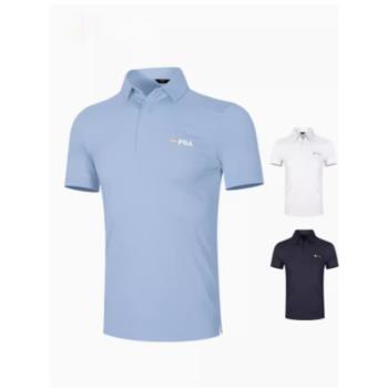 美國PGA夏季高爾夫服裝男士短袖T恤彈力速干面料時尚簡約男裝上衣