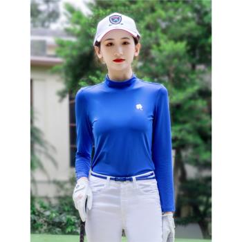 秋冬款高爾夫服裝防曬衣 女款速幹長袖T恤球服高領彈力打底衫衣服
