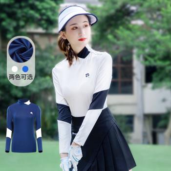 2021新款高爾夫服裝打底衫 秋冬GOLF女裝長袖t恤韓版彈力運動衣服