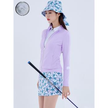 DK高爾夫女裝秋冬外套時尚韓式風衣高端golf服裝女士套裝印花短裙
