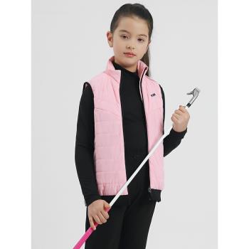 PGM少兒高爾夫服裝女童馬甲時尚運動外套防風立領拉鏈青少年背心