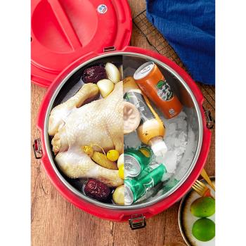 商用不銹鋼保溫桶雙層大容量飯桶超長時效茶水湯桶冷藏冰桶送餐桶