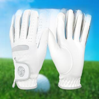 高爾夫手套男左手超纖布彈力透氣防滑耐磨白色黑色golf用品