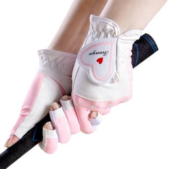 女士高爾夫半指手套雙手透氣防滑超纖布露指golf glove運動用品新