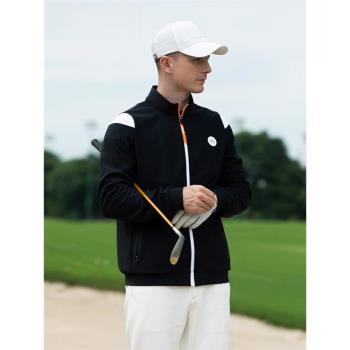 美國PGA高爾夫服裝男士秋冬季保暖運動外套 高端拉鏈立領夾克時尚