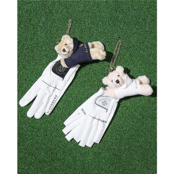 韓國代購大牌高爾夫可愛熊卡通玩偶掛飾手套夾Golf配件小球包