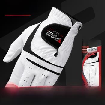 新款高爾夫球手套 男款 PU+羊皮 帶馬克手套 單只雙手左右手防滑