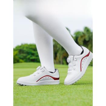 PGM新款高爾夫球鞋女士鈕旋扣鞋帶款防水超纖炫彩亮片golf運動鞋