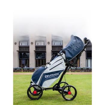 高爾夫球包推車可折疊Golf Trolley四輪拉車便攜式帶雨傘架水壺架