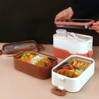 保溫飯盒秋冬季上班族可微波加熱帶飯桶多層便當盒餐盒304不銹鋼
